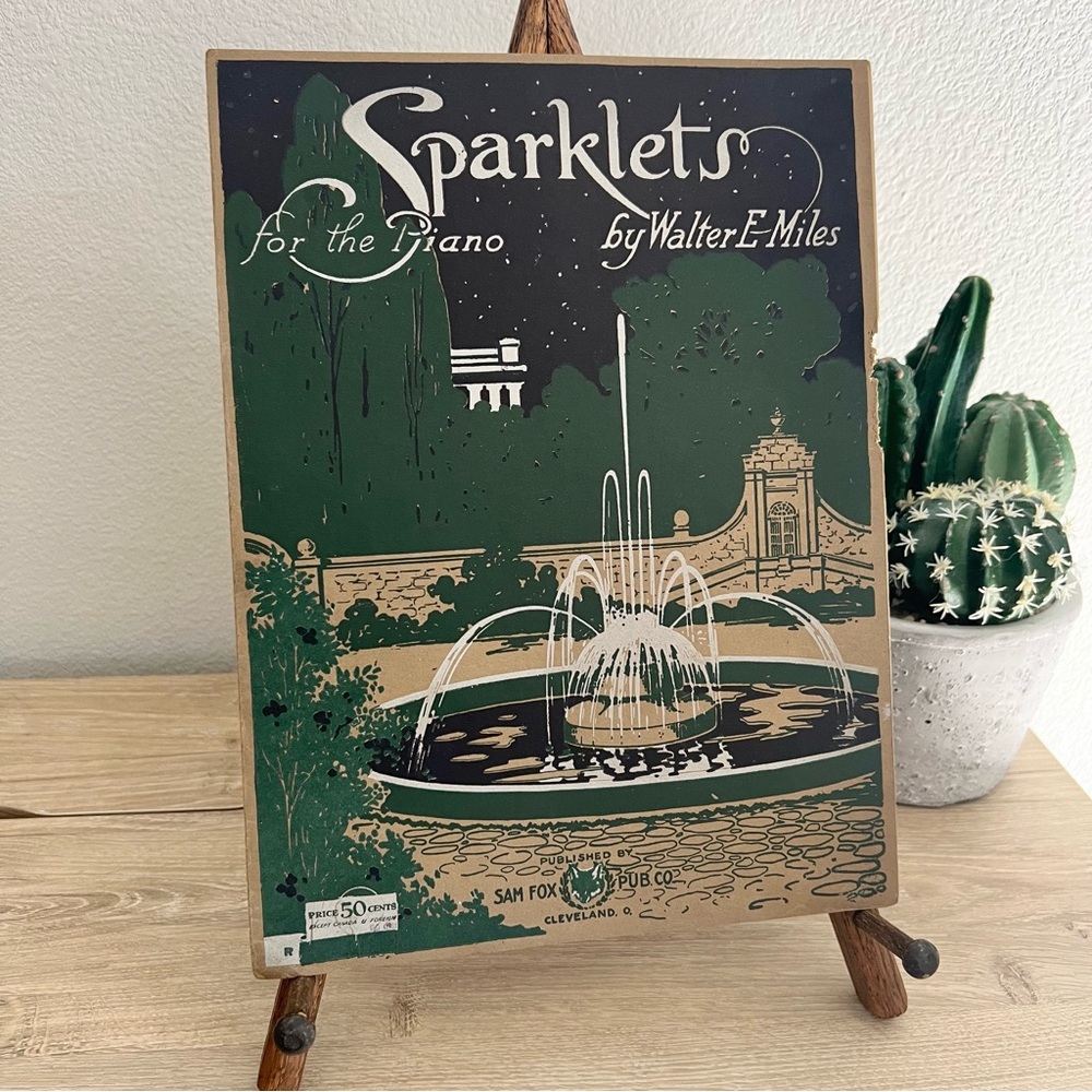 Sparklets for the Piano Walter E. Miles Vintage‎ Sheet Music Sam Fox 1911 Solo